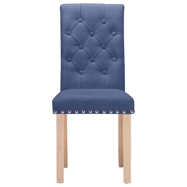 vidaXL Eetkamerstoelen 2 st stof blauw