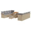vidaXL Tuinbankenset 11 st Beige poly rattan