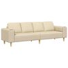 vidaXL Woonkamer Bank Cr&egrave;me 250 x 77 x 76 cm Polyester