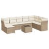 vidaXL 9-delige Loungeset met kussens poly rattan beige