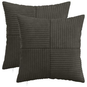 vidaXL Kussensloop 2 pcs ALMELO Antracietkleurig 30 x 30 cm corduroy