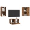 vidaXL Tv-meubelset Wandgemonteerd 3 pcs Oud Hout Bewerkt hout