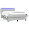 vidaXL Boxspring met matras en LED fluweel lichtgrijs 160x210 cm