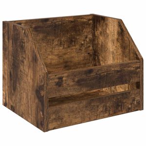 vidaXL Vinyl Album Doos Gerookt eiken 38 x 30 x 29 cm Bewerkt hout