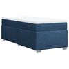 vidaXL Boxspring met matras stof blauw 90x200 cm