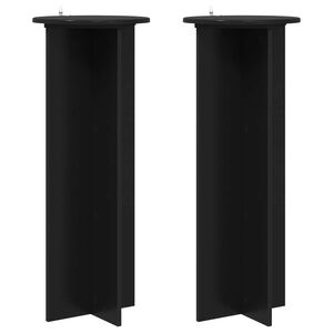 vidaXL Plantenstandaard 2 pcs Zwart &Oslash;40 x 100 cm Bewerkt hout