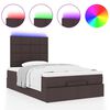 vidaXL Ottoman bed met matras en LED's 120x200cm stof donkerbruin