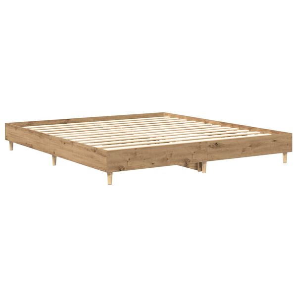 vidaXL Bedframe zonder matras 200x200 cm spaanplaat artisanaal eiken