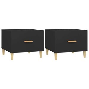 vidaXL Salontafels 2 st 50x50x40 cm bewerkt hout zwart