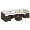 vidaXL Bankstel met kussen Bruin en Cr&egrave;me 55 x 55 x 37 cm poly rattan