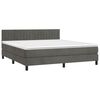 vidaXL Boxspring met matras fluweel donkergrijs 180x200 cm
