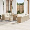 vidaXL Tuin Sofa Set met kussen 11 pcs beige en cr&egrave;mekleurig
