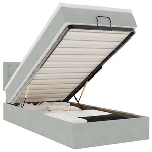 vidaXL Ottoman bed met matras en LED's 80x200cm fluweel lichtgrijs