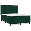 vidaXL Boxspring met matras fluweel donkergroen 140x200 cm
