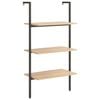 vidaXL Ladderrek met 3 schappen 64x35x120,5 cm lichtbruin en zwart