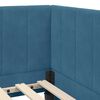 vidaXL Hoekbedframe met Matras met matras 2 pcs Blauw Fluweel