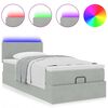 vidaXL Ottoman bed met matras en LED's 80x200cm fluweel lichtgrijs