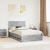 vidaXL Bedframe met lade Beton Grijs 120 x 190 cm Ingenieurshout