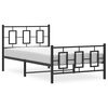 vidaXL Bedframe met hoofd- en voeteneinde metaal zwart 100x200 cm