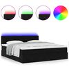 vidaXL Ottoman bed met matrassen en LED's 160x200cm fluweel zwart