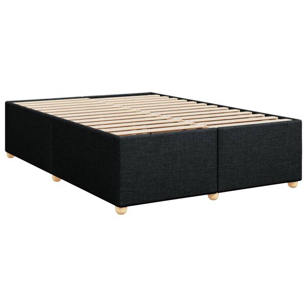 vidaXL Bedframe zonder matras stof zwart 140x190 cm