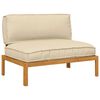 vidaXL Bankstel met kussen Beige 120 x 92 x 69 cm Massief Acaciahout