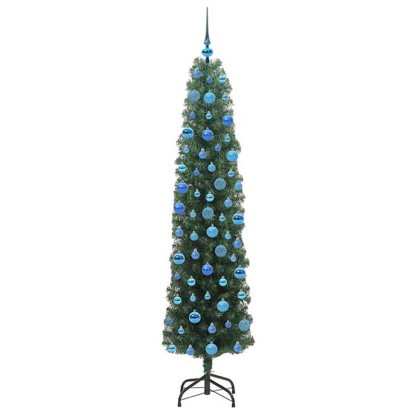 vidaXL Kunstkerstboom Groen 180 cm PVC en Staal en Kunststof