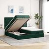 vidaXL Ottoman bed met matrassen 160x200cm fluweel donkergroen