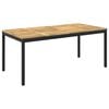 vidaXL Tuindiner tafel Whitewash en zwart 147 x 88,5 x 75 cm