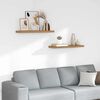 vidaXL Wandplank met opslag 2 pcs Bruin 90 x 23,5 x 4 cm Bewerkt hout