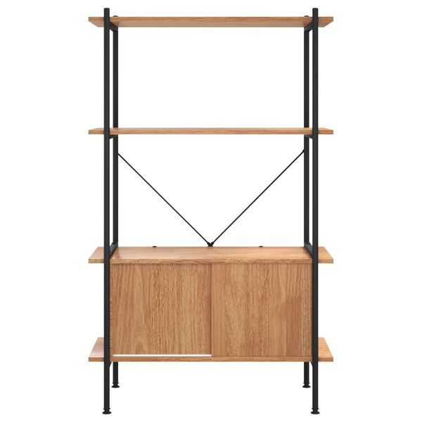 vidaXL Opbergrek 4-laags met kast 80x40x130 cm staal en bewerkt hout
