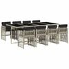 vidaXL 9-delige Tuinset met kussens poly rattan lichtgrijs