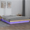 vidaXL Bedframe LED massief hout 140x200 cm