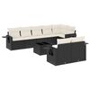 vidaXL 9-delige Loungeset met kussens poly rattan zwart