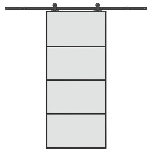 vidaXL Schuifdeur met beslag 90x205 cm ESG-glas en aluminium