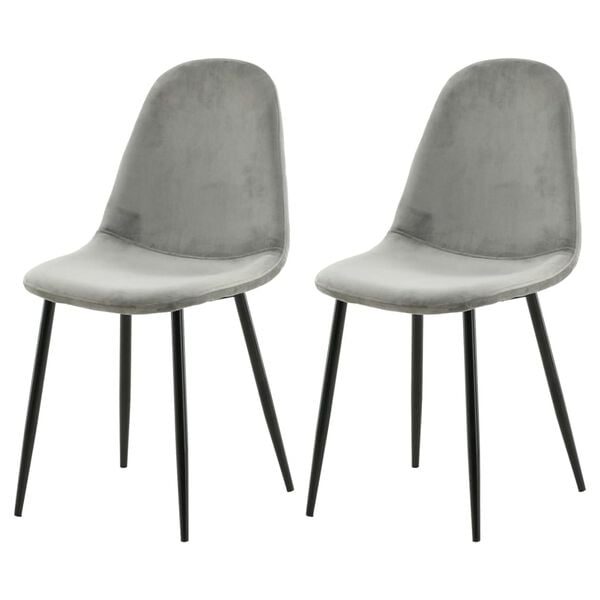 Venture Home Eetkamerstoelen 2 st Polar fluweel grijs en zwart