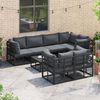 vidaXL Tuin Sofa Set met kussen 7 pcs Zwart Aluminium