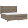 vidaXL Boxspring met matras stof taupe 160x200 cm