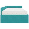 vidaXL Hoekbedframe met Matras Anders 2 pcs Turquoise Fluweel