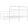 vidaXL Bedframe met hoofd- en voeteneinde metaal wit 135x190 cm