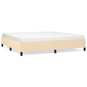 vidaXL Bedframe zonder matras stof cr&egrave;mekleurig 200x200 cm