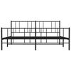 vidaXL Bedframe met hoofd- en voeteneinde metaal zwart 193x203 cm