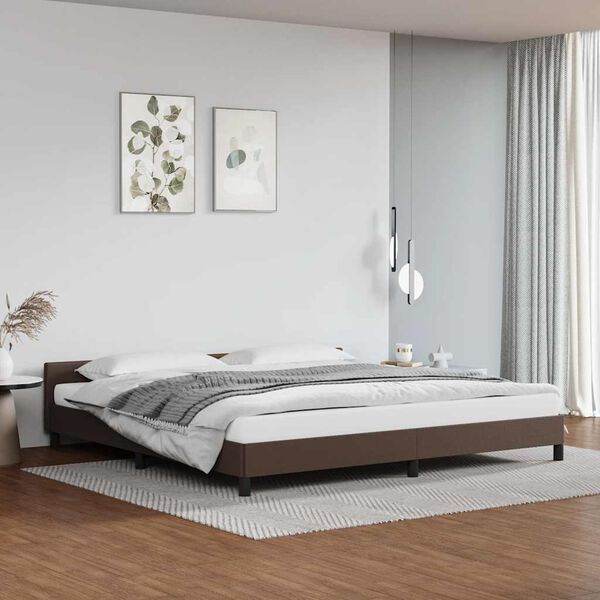 vidaXL Bedframe met hoofdeinde zonder matras 200x200 cm bruin