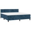 vidaXL Boxspring met matras en LED fluweel donkerblauw 160x200 cm