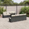 vidaXL Tuin Sofa Set met opslag 9 pcs Zwart Poly riet