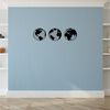 Homemania Wanddecoratie World 140x41 cm staal zwart