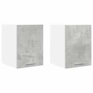vidaXL Hangkast 2 st Beton Grijs en Wit Bewerkt hout