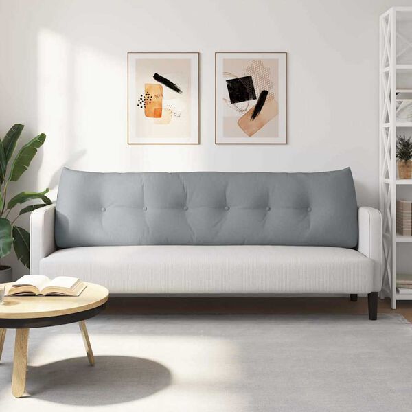 vidaXL Rugkussen Lichtgrijs 180 x 24 x 50 cm Stof