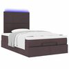 vidaXL Ottoman bed met matras en LED's 120x190 cm stof donkerbruin