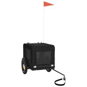 vidaXL Hondenfietstrailer oxford stof en ijzer zwart